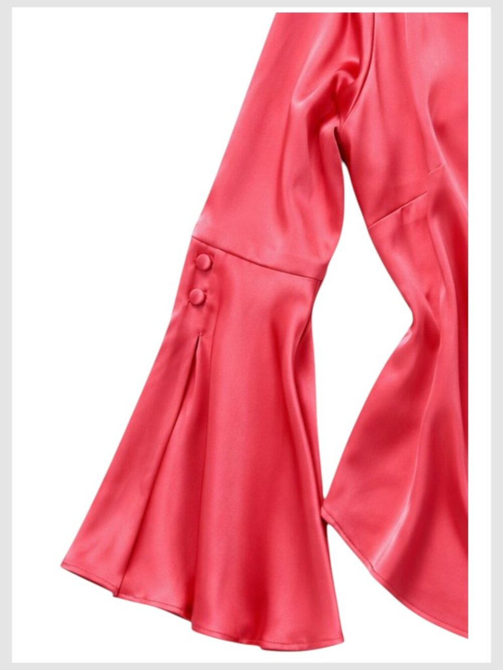 Banana Republic Blouse Coral One Shoulder Bell Sleeve S - Picture 4 of 10